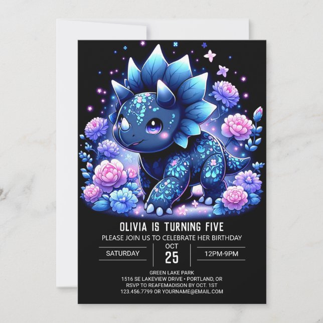 Invitación Dulce Personalizado Dinosaurio Digital Cumpleaños (Anverso)