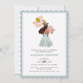 Invitación Dulce piel oscura Chica con color de agua del pelo