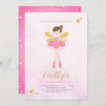 Dulce Pink & Gold Ballerina Fairy Birday