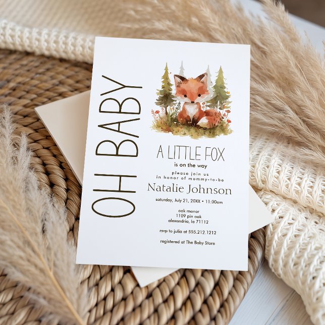 Invitación Dulce Plaid de Zorro Pequeño Oh Fiesta de Bebé (Subido por el creador)