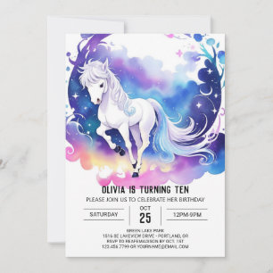 Invitación Dulce Pony Carousel Cumpleaños