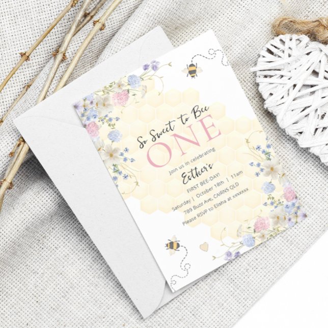 Invitación Dulce Por Ser Un Chica De Miel Primer Cumpleaños (Subido por el creador)