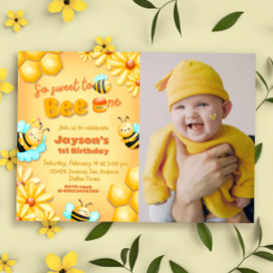 Invitación Dulce por ser uno - primer cumpleaños con foto