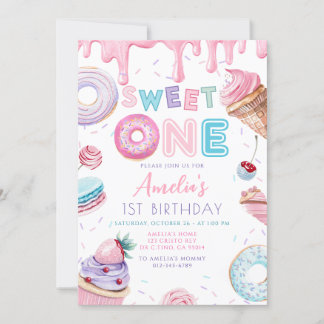 Invitación Dulce postre dulce uno dulce no hace golosinas cum