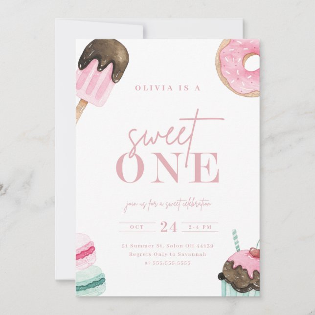 Invitación Dulce primer cumpleaños (Anverso)