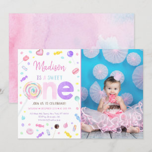Invitación Dulce primer cumpleaños de la golosina