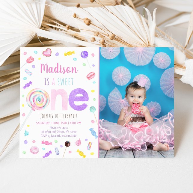 Invitación Dulce primer cumpleaños de la golosina (Subido por el creador)