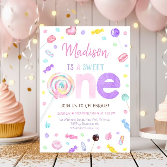 Invitación Dulce primer cumpleaños de la golosina (Subido por el creador)