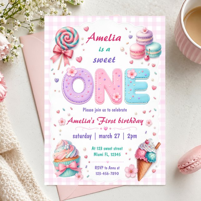 Invitación Dulce primer cumpleaños Personalizado (Subido por el creador)