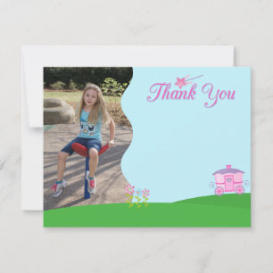 Invitación Dulce princesa chica cumpleaños, foto de agradecim