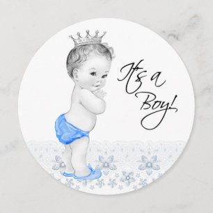Invitación Dulce Príncipe Azul Baby Shower Niño
