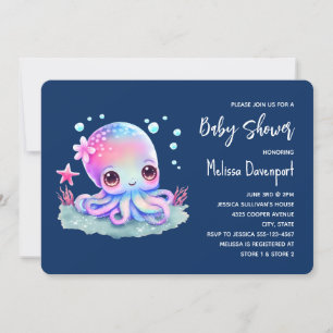 Invitación Dulce Pulpo Criatura Marina Baby Shower