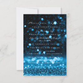 Invitación Dulce purpurina de la Marina Azul