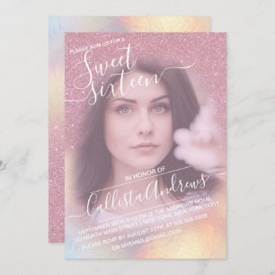 Invitación Dulce Purpurina irlandés Faux Faux Girly 16