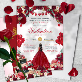 Invitación Dulce Quinceañera de cumpleaños rojo El día de San