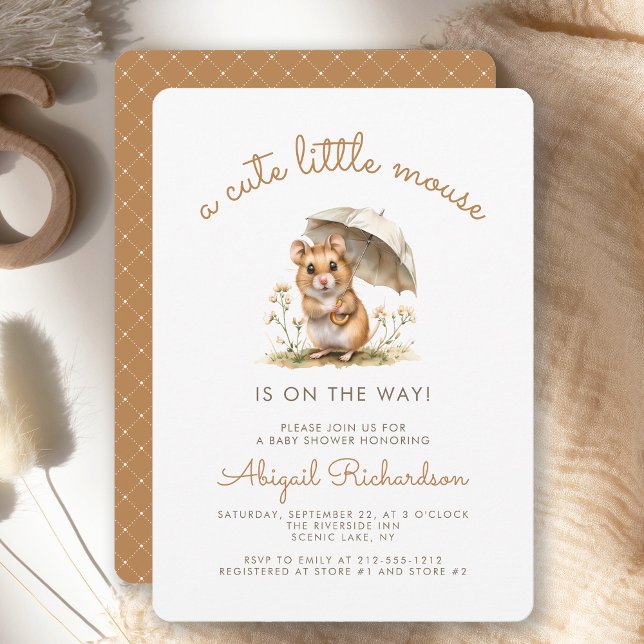 Invitación Dulce Ratoncito Neutral Baby Shower (Subido por el creador)