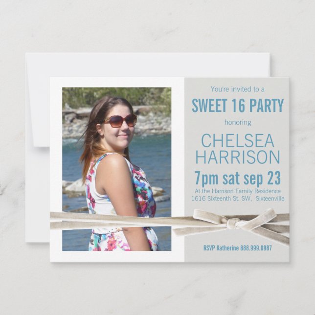 Invitación Dulce recién hecha fiesta de cumpleaños de foto (Anverso)