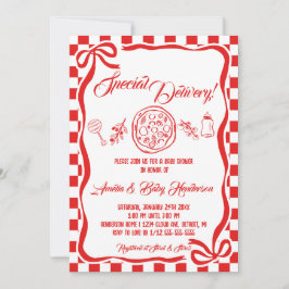 Invitación Dulce Reparto Especial Italiano Show de Bebé Pizza