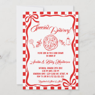Invitación Dulce Reparto Especial Italiano Show de Bebé Pizza