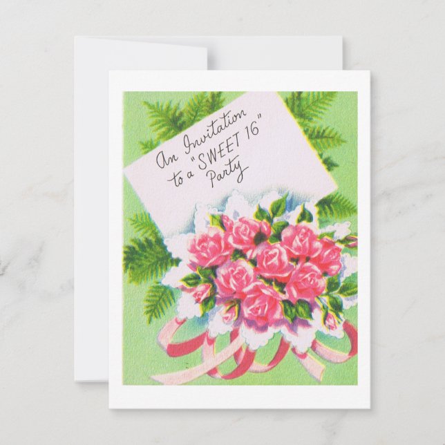 Invitación Dulce retro 16 Invite (Anverso)