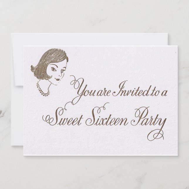 Invitación Dulce Retro Dieciséis Invitados (Anverso)
