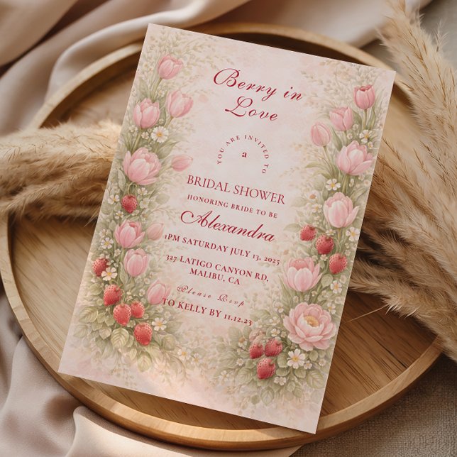 Invitación Dulce Romance de Fresa para Despedida de Soltera (Subido por el creador)