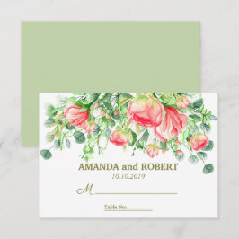 Invitación Dulce romántico | Lugar de la mesa de Bodas floral