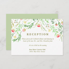 Invitación Dulce romántico | Recepción de bodas florales