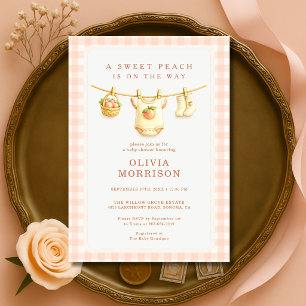 Invitación Dulce ropa de bebé de melocotón verano Baby Shower
