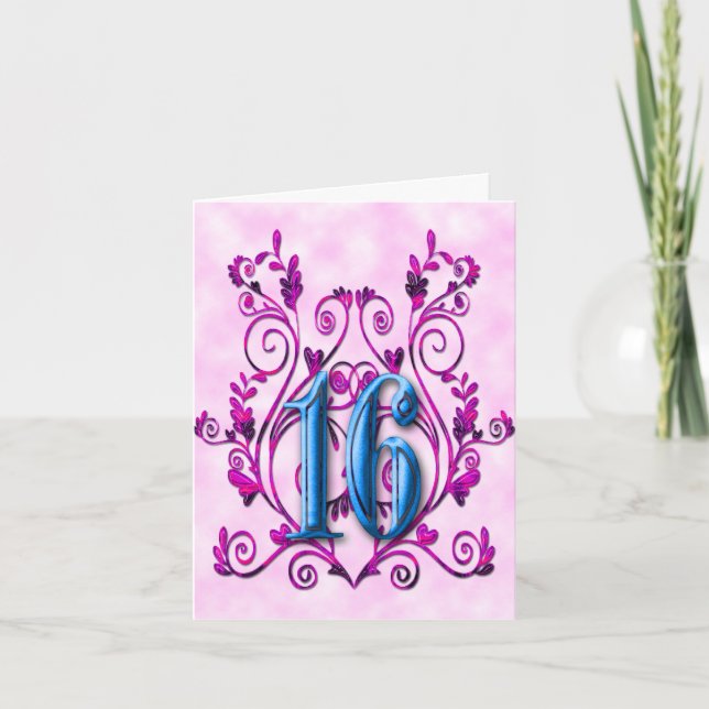 Invitación Dulce rosa caliente y turquesa 16 Cumpleaños RSVP (Anverso)