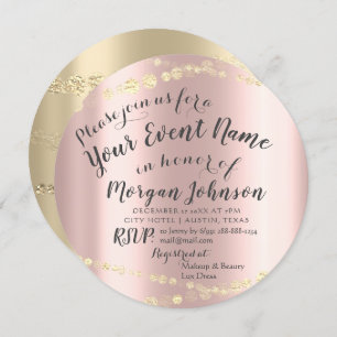 Invitación Dulce Rosa de Confetti 16º cumpleaños 15ª novia