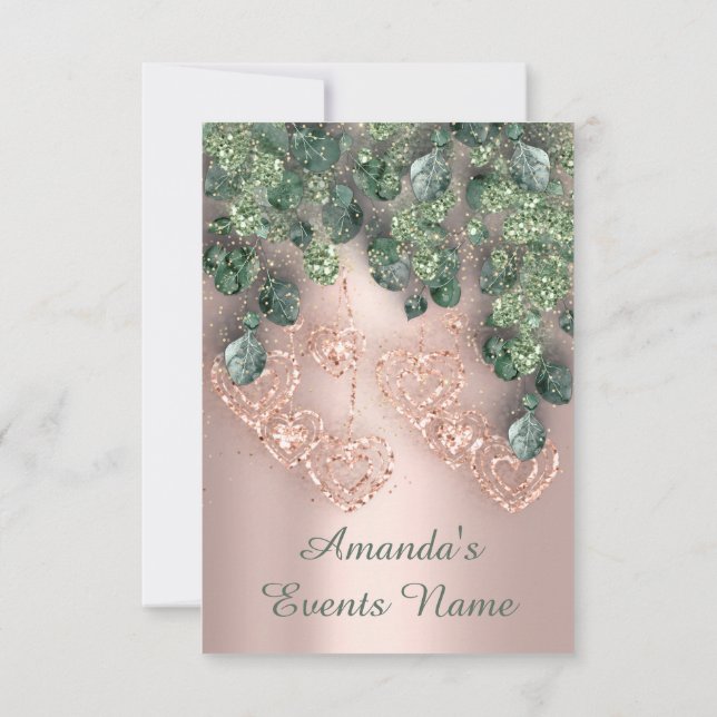 Invitación Dulce Rosa de ducha BRIDAL de la fiesta de cumplea (Reverso)