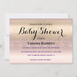 Invitación Dulce rosa de oro regalo de bebé