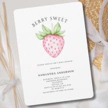 Dulce Rosa Fresa Acuarela Baby Shower