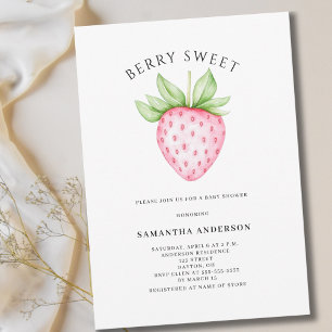 Invitación Dulce Rosa Fresa Niña Baby Shower