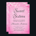 Invitación Dulce rosa y blanco 16 Fiesta de cumpleaños<br><div class="desc">Hojas rosas y blancas Confetti Dulce Dieciséis Invitaciones. Esta invitación es perfecta para una fiesta de Chica con temática de Relieve metalizado blanco y rosado 16 cumpleaños. Póngase en contacto con el diseñador para obtener elementos coincidentes.</div>