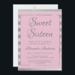 Invitación Dulce rosa y Relieve metalizado plateado 16 Cumple<br><div class="desc">Glam Sweet,  Relieve metalizado plateado y rosa. Dieciséis invitaciones a la fiesta de cumpleaños para una fiesta de cumpleaños número 16. Esta moderna invitación es perfecta para una fiesta de cumpleaños de 16 años de color rosado y plateado. Póngase en contacto con el diseñador para obtener elementos coincidentes personalizados.</div>