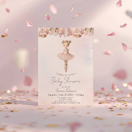 Invitación Dulce rosado Ballerina Baby Shower