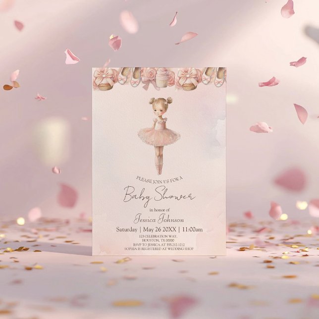 Invitación Dulce rosado Ballerina Baby Shower (Subido por el creador)