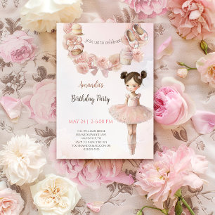 Invitación Dulce rosado Ballerina Cumpleaños