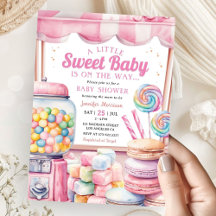Dulce rosado Chica Baby Shower de Candyland