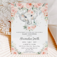 Dulce Rubor Floral Adorable Elephant Baby Shower