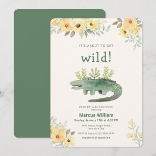 Invitación Dulce Safari Botánico Salvaje de Cocodrilos para B
