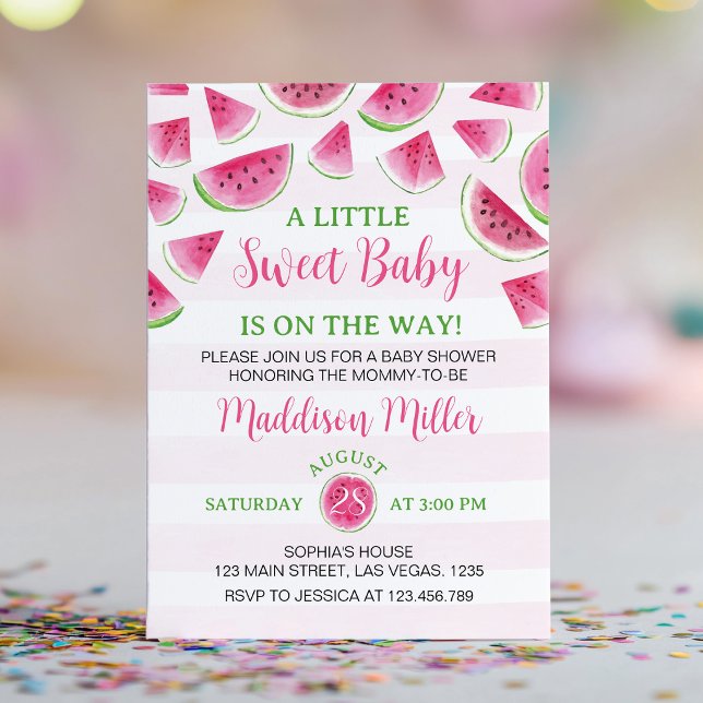 Invitación Dulce Sandía Rosa Baby Shower (Subido por el creador)