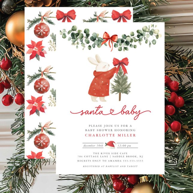 Invitación Dulce "Santa Bebé" de la ducha de bebé de vacacion (Subido por el creador)