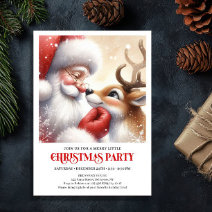 Invitación Dulce Santa Rudolph Alegría Navideña Diversión Fam