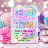 Dulce Sassy y siete cumpleaños número 7 de arcoíri