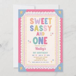 Invitación Dulce Sassy Y Una Niña Caprichosa Cumple 1 Año