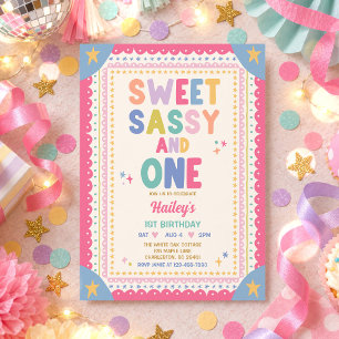 Invitación Dulce Sassy Y Una Niña Caprichosa Cumpleaños 1