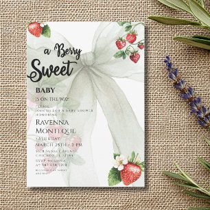 Invitación Dulce Sauge Limpiadora Arco Fresa Baby Shower